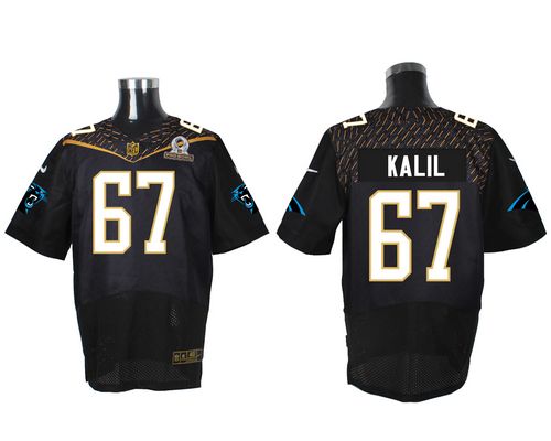 Nike Panthers #67 Ryan Kalil Black 2016 Pro Bowl Men's Stitched NFL Elite Jersey